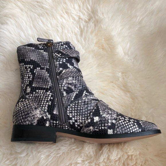 J. Crew Multi Buckle Leather Short Boot Snake 8 - Picture 13 of 13